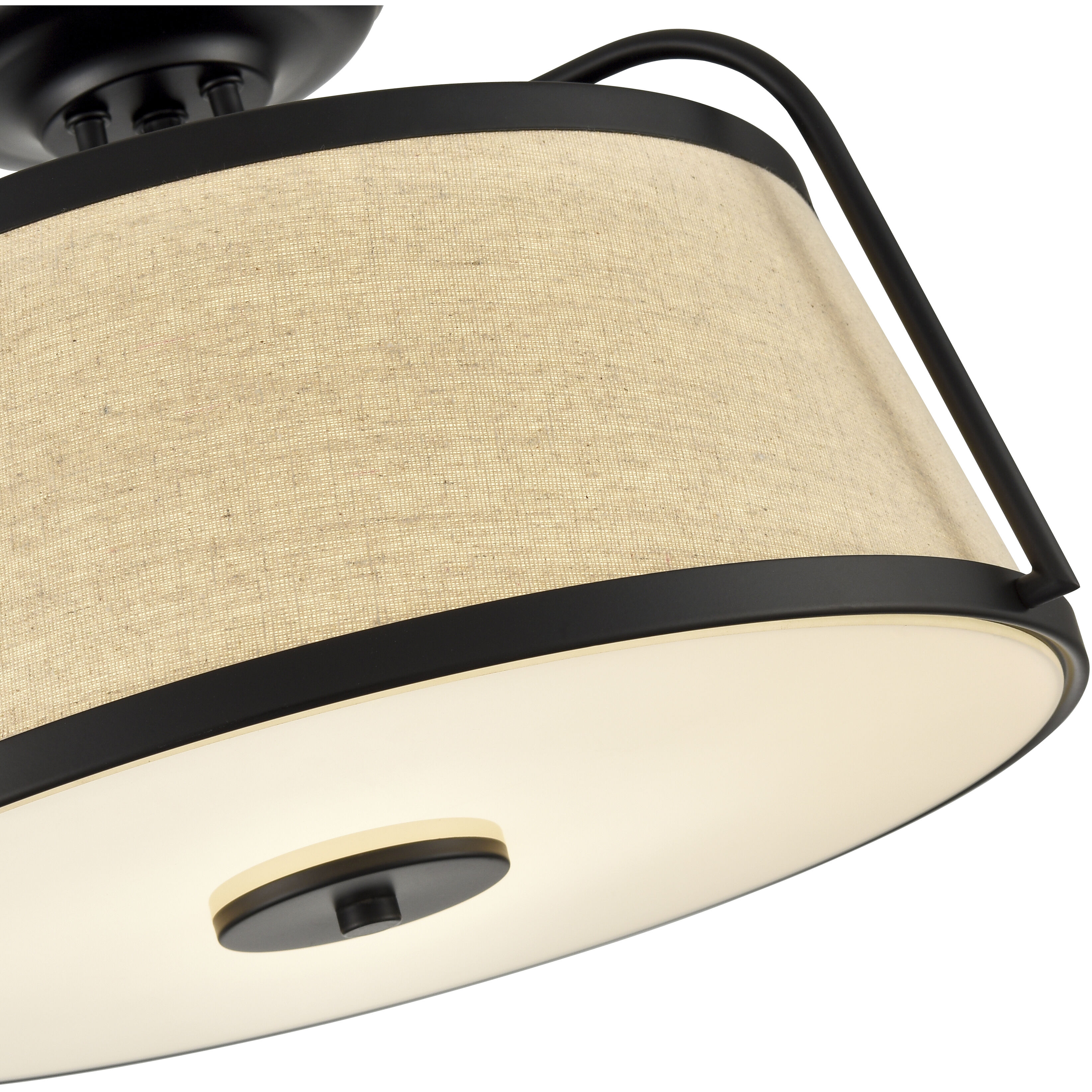None LED 15.25 inch Matte Black Semi-Flush Mount Ceiling Light